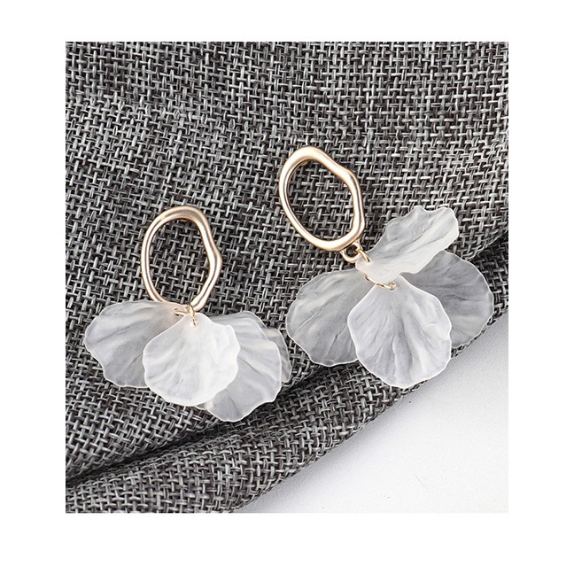 LRC Anting Tusuk Fashion Small Lotus Leaf Earrings Y62012