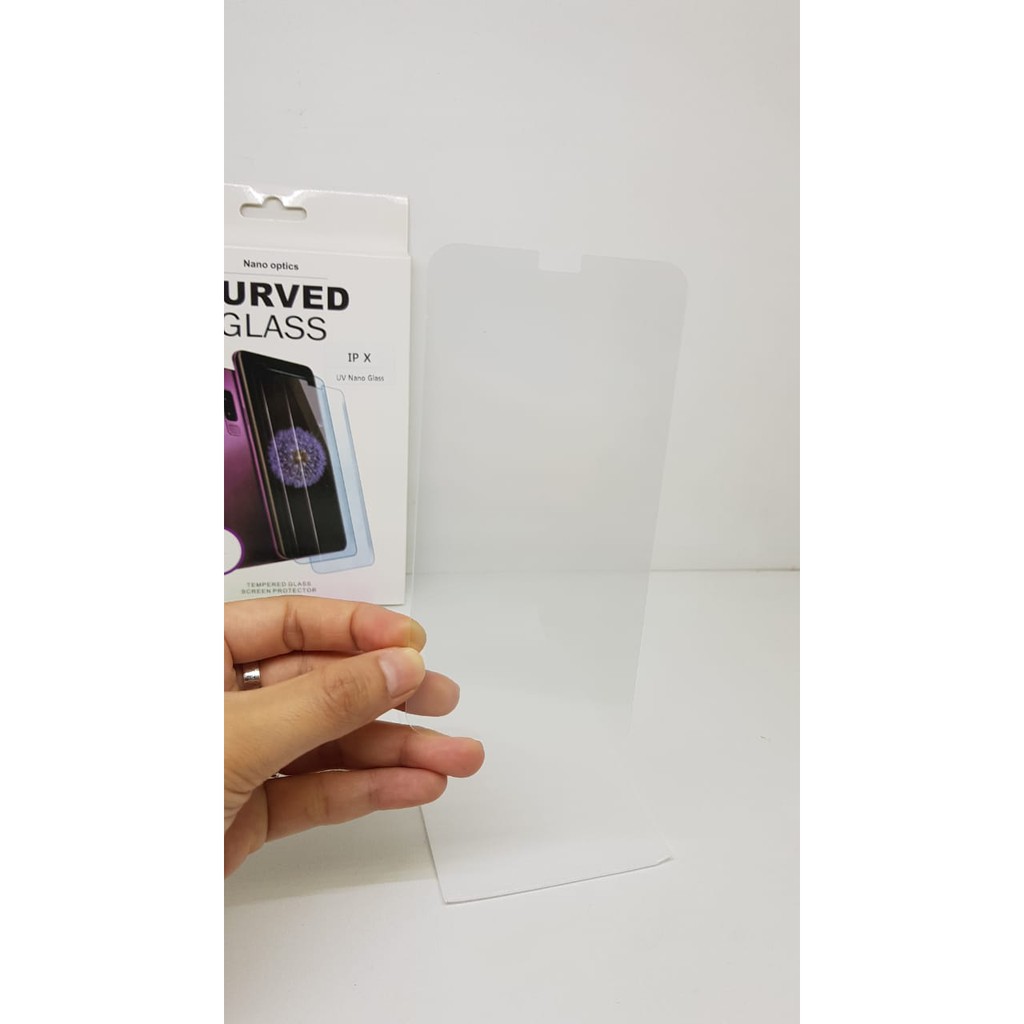 UV Glass iPhone X 5.8 inchi Tempered Glass iPhone 10 A1901 A1865 TG 3D Curve FULL SCREEN FULL GLUE