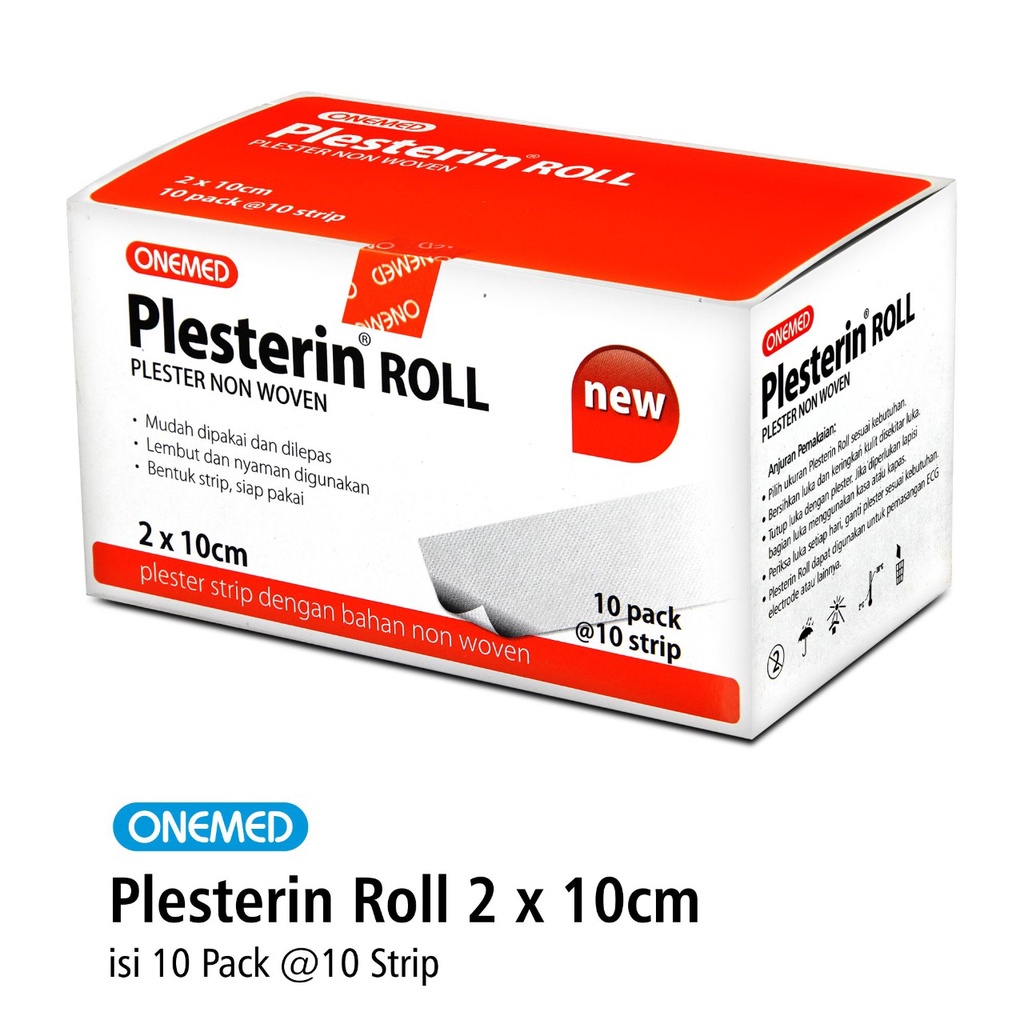 Plesterin Roll 2x10cm OneMed Box isi 10 Pack Plester Luka OJB