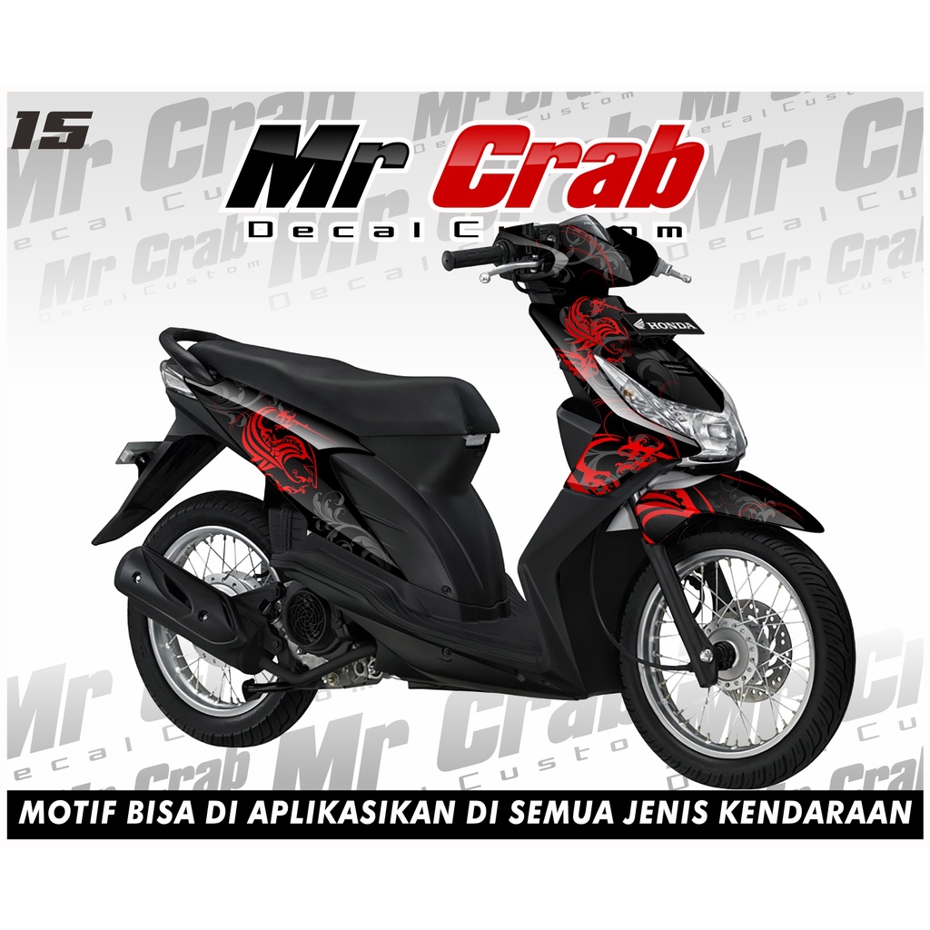 Decal BEAT KARBU Desain Batik 15 - Decal BEAT KARBU FULL BODY Desain Batik 15