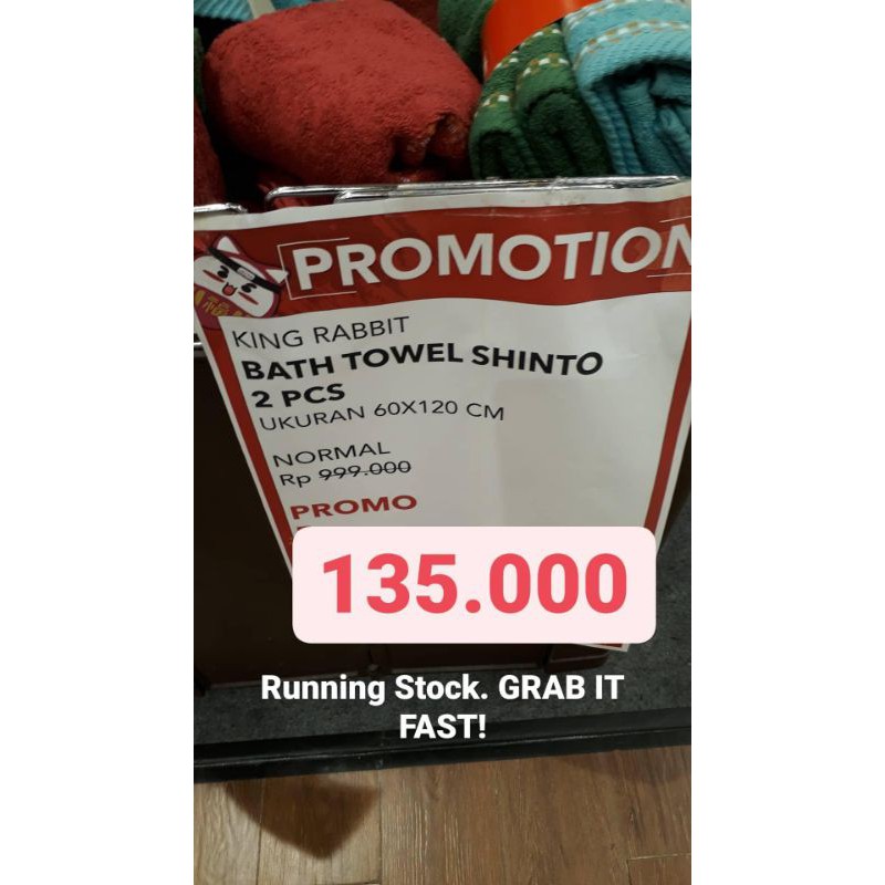 HANDUK KING RABBIT PAKET 2PCS 60X120 SALE