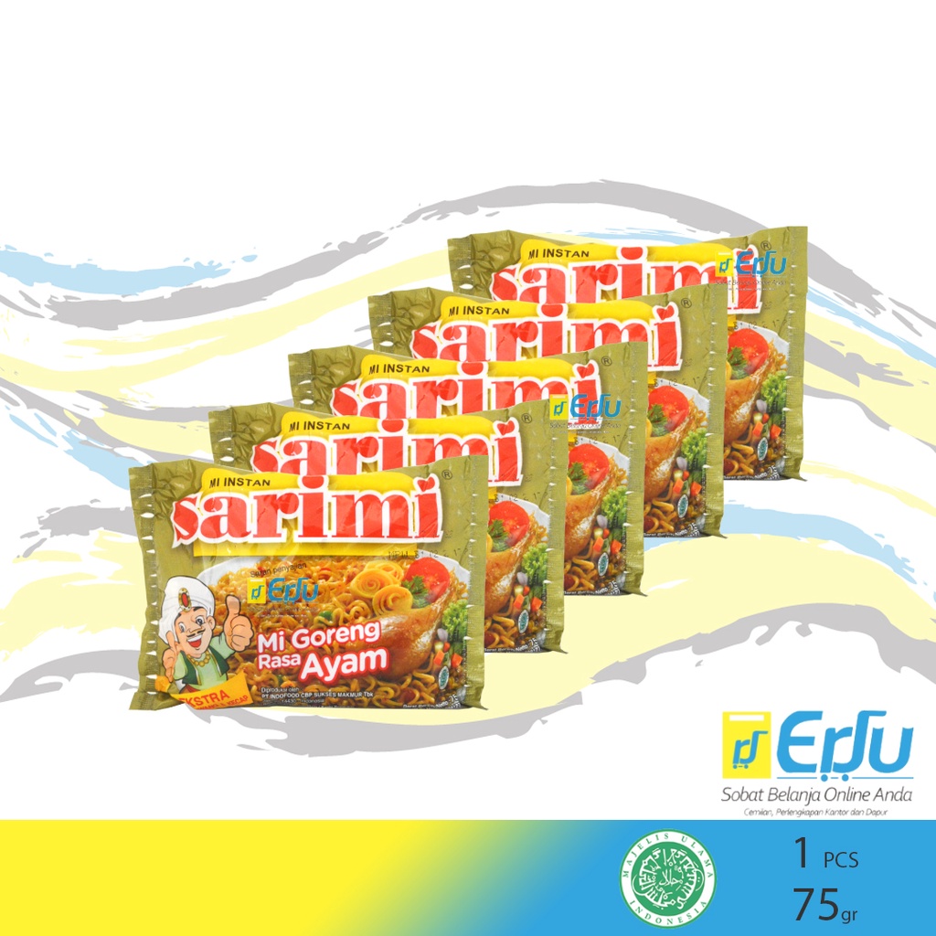 

5PCS Sarimi Mi Goreng Ayam Mie Instan Goreng Halal MUI - 5pcs x 75gr