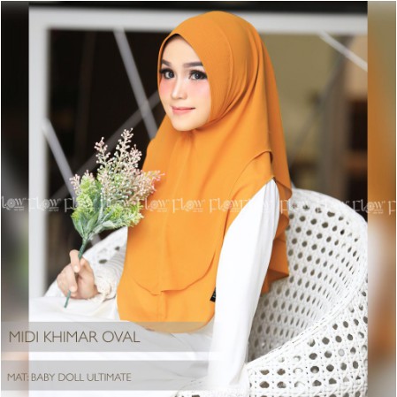 jilbab khimar Midi oval ORI FLOW / jilbab instant / hijab terbaru / khimar 2 layer/ jilbab hari raya-8