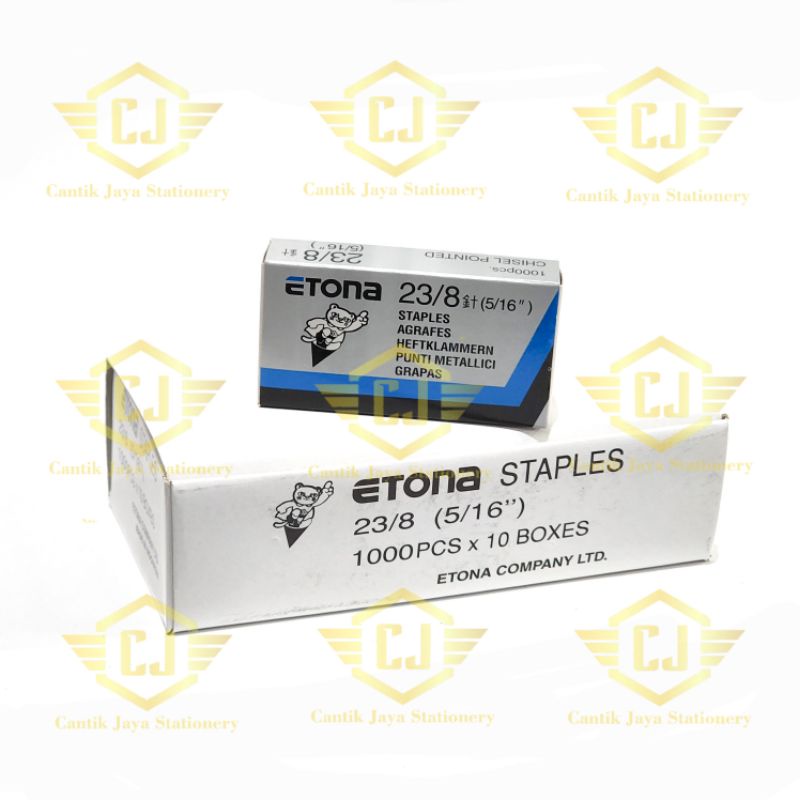 

10 BXS Isi Stapler Staples ETONA 23/8 no.23/8