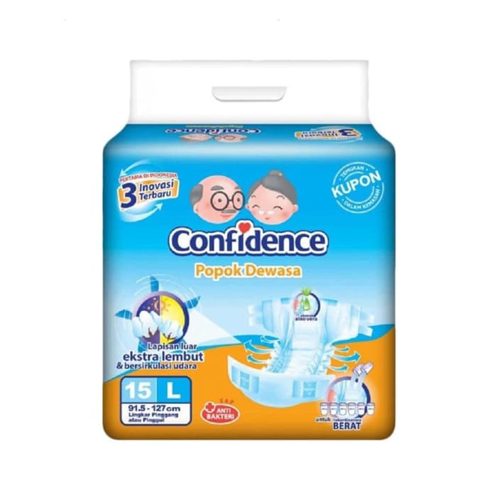 Confidence Premium L15 Popok Dewasa L 15 Diapers Pampers