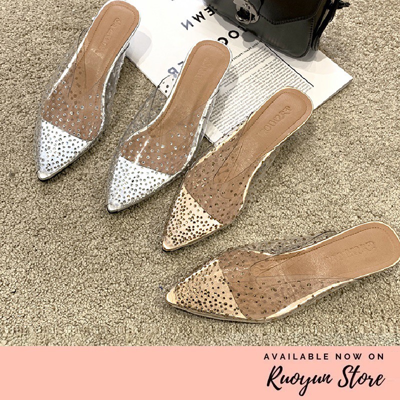 RYX - Rhinestone Fairy Sepatu Hak Pump Wanita Fashion Casual - Ori Import