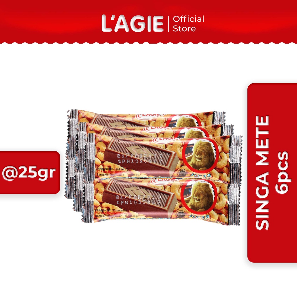 

Lagie Coklat Kacang Mete Animal Series Singa 6pcs @25gr