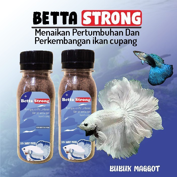 BETTA STRONG Makanan Serbuk Bubuk MAGGOT Pelet Pellet Magot Pakan Ikan