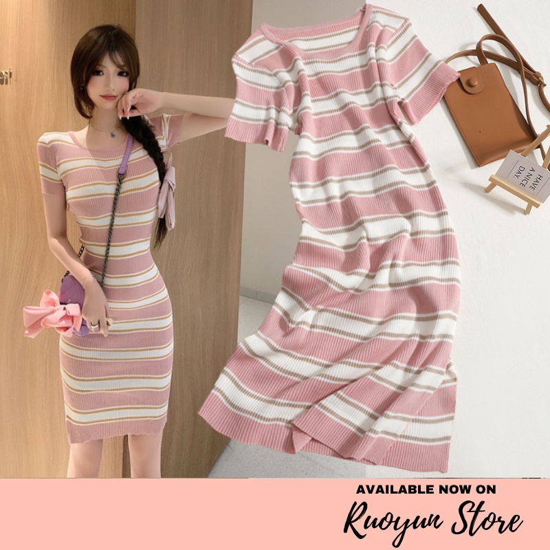 RYX - Double Plaid Korean Bodycon Collar Mini Dress Wanita Fashion Casual / Jalan-Jalan - Ori Import