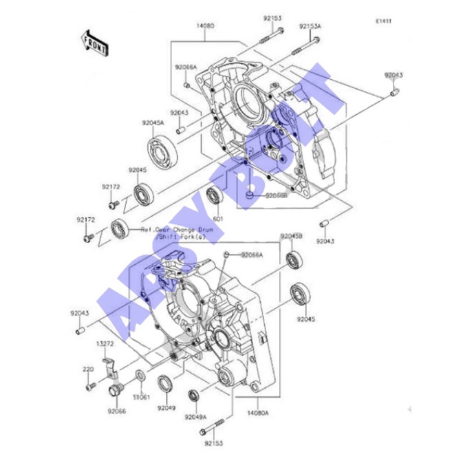 Baut Crankcase Mesin Tengah Kawasaki KLX 150 Kunci L Stainless