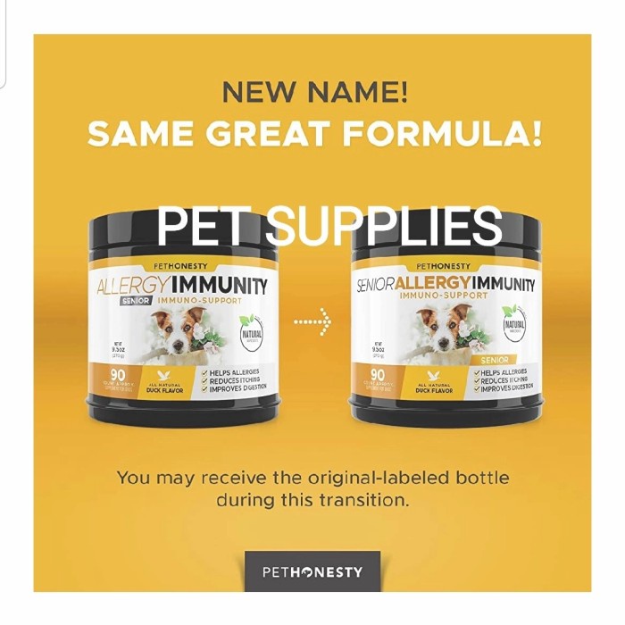 Jual Vitamin anjing anti alergi Pethonesty ALLERGY IMMUNITY SENIOR