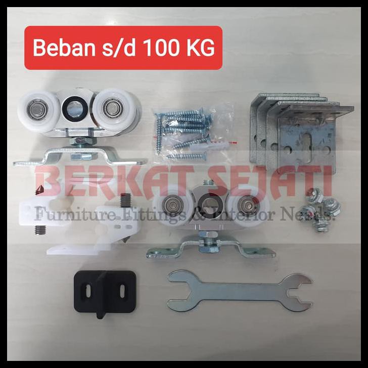 Promo Terbatas - (100 Kg) Roda + Rel Pintu Rumah Sliding Geser Penyekat Partisi Ruangan
