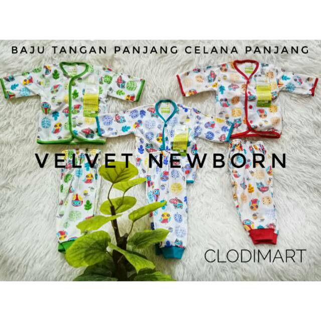 BAJU BAYI SETELAN CELANA PANJANG VELVET JUNIOR NEWBORN