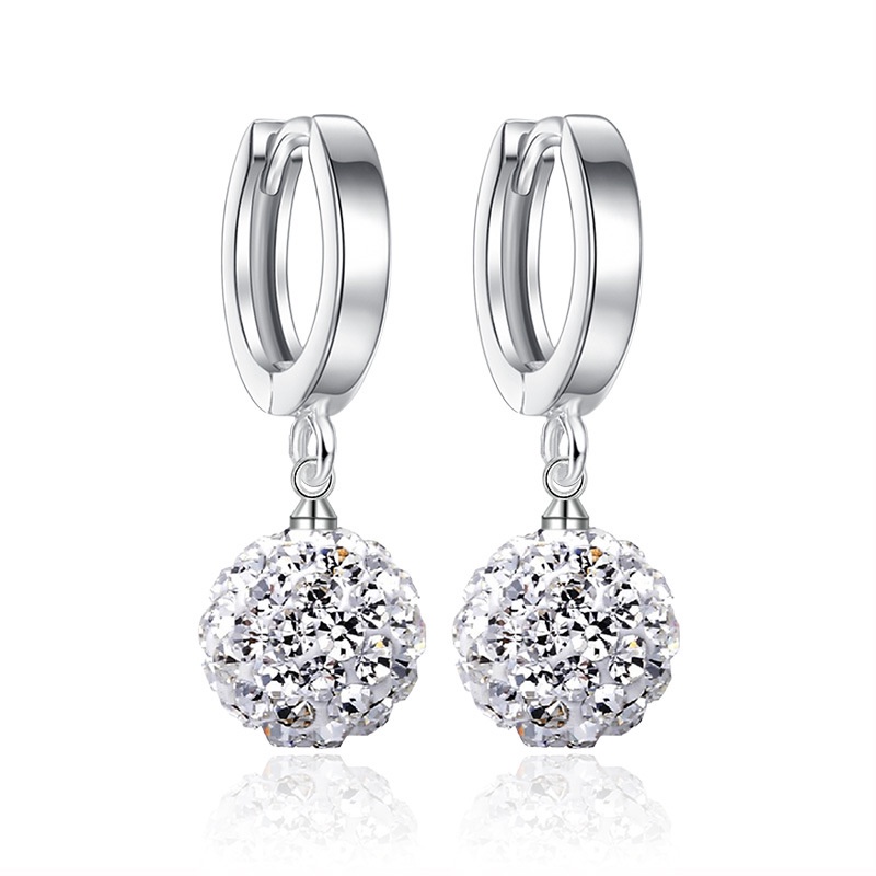 925 Perak Anting Anting Wanita Perhiasan Fashion batu akik berlian penuh/Subang Telinga anting perempuan