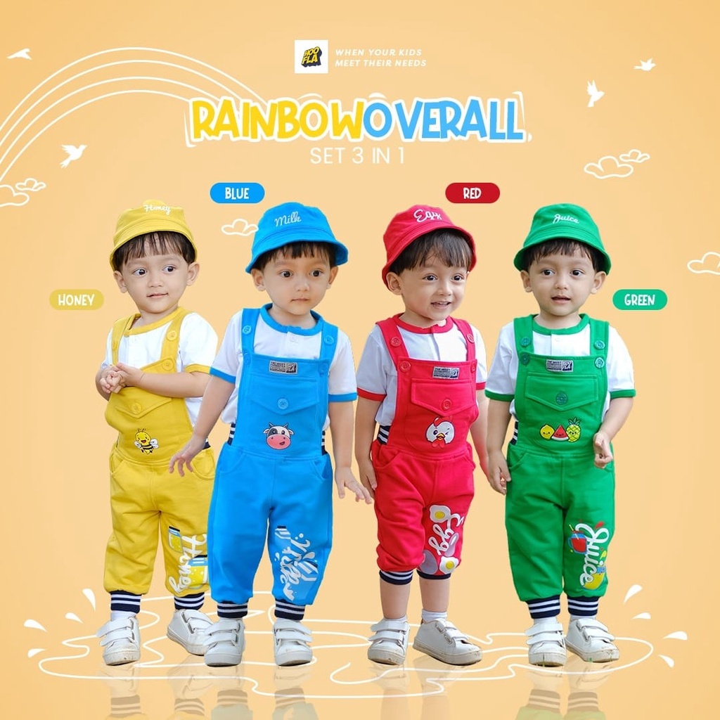 Rainbow Overall anak | Overall balita unisex  Anak Lucu | Baju Overall Anak | Overall anal laki laki