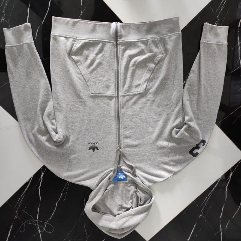 adidas trefoil grey zip