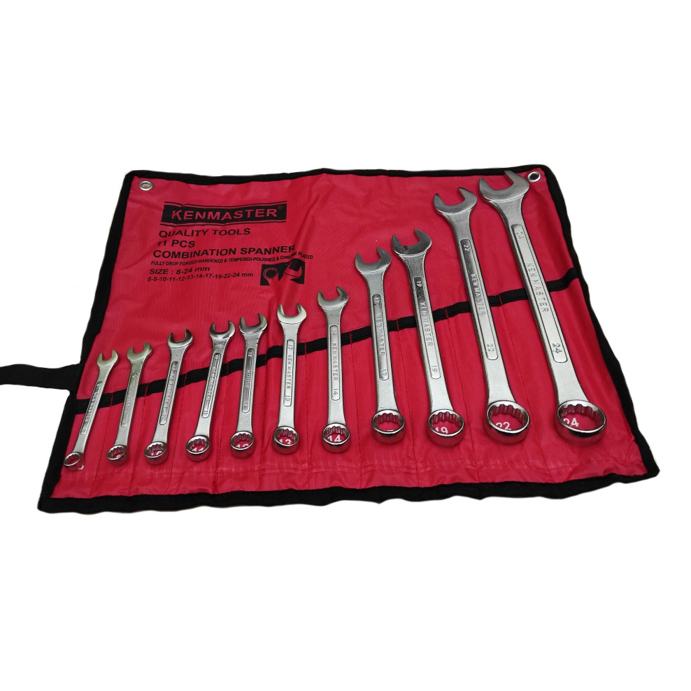 KENMASTER Kunci Ring Pas Set 11pcs Combination Wrench Kunci Ring Pas 11 Pcs