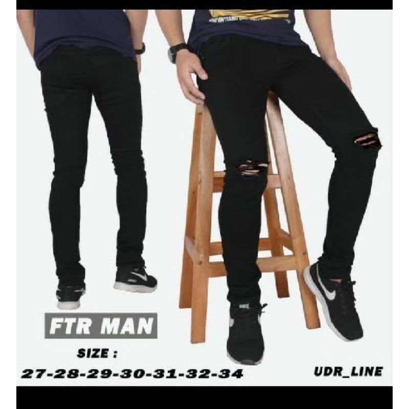 JEANS PRIA SOBEK RIPPED ORIGINAL UNDERLINE MURAH TERBARU