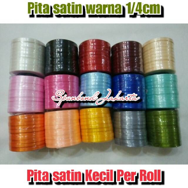  Pita  satin warna kecil  1 4 inch 63 5cm Shopee Indonesia