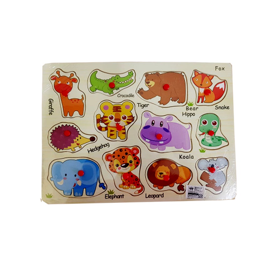 (BISA COD) Mainan Edukasi anak Puzzle Kayu Animal/ Mainan Bongkar Pasang 22-8 JIGSAW PUZZLE KAYU KNOB MAINAN KAYU EDUKASI EDUKATIF ANAK BAYI BALITA-2
