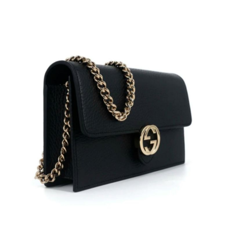 Gucci bag NEW Bisa utk clutch/ handbag, Rante sktr 55cm. Ada 18 slot card Leather, engkap box