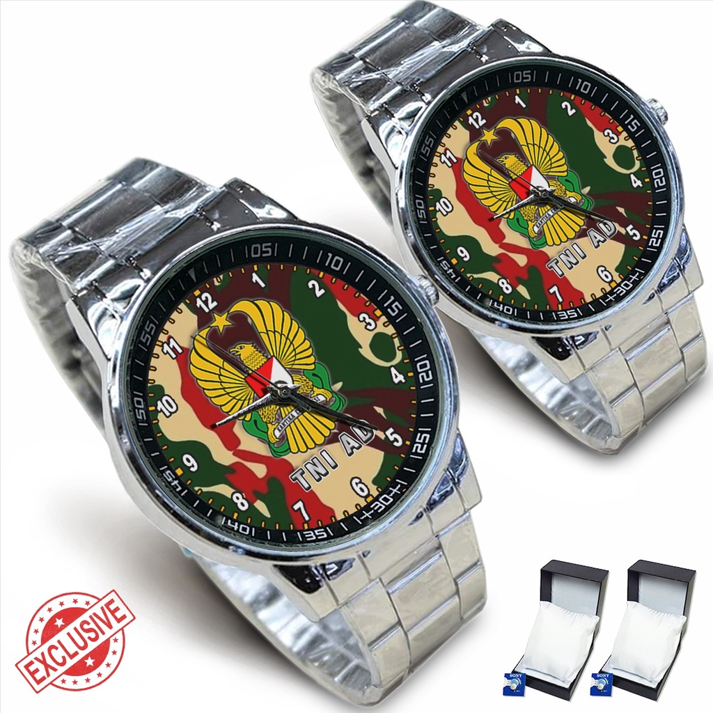 Jam Tangan Rantai Couple TENTARA NASIONAL INDONESIA AD - 1 (Limited Edition)