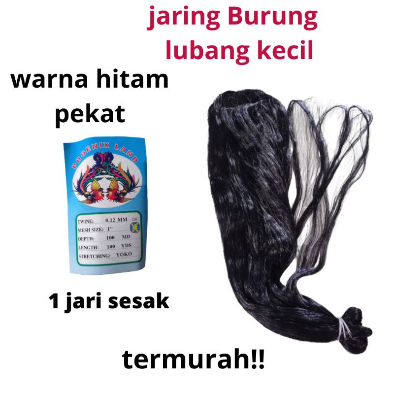 JARING BURUNG KECIL 0.12 1inchi 100md/100yds Lubang 1 jari sesak Jaring Burung Hitam Jebakan Burung