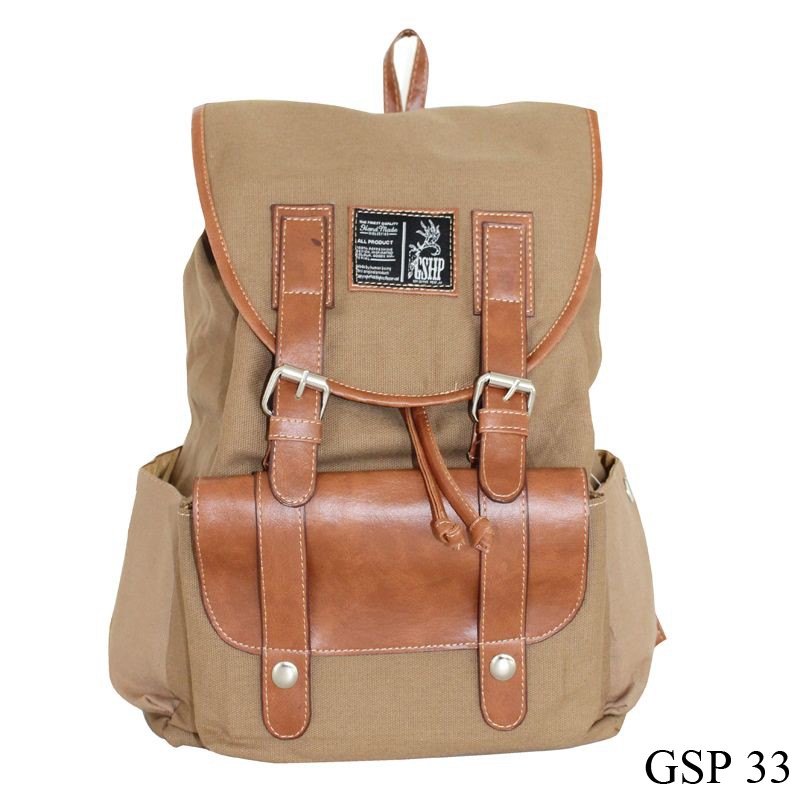 Tas Trendy Modis Keren Canvas Coklat – GSP 33