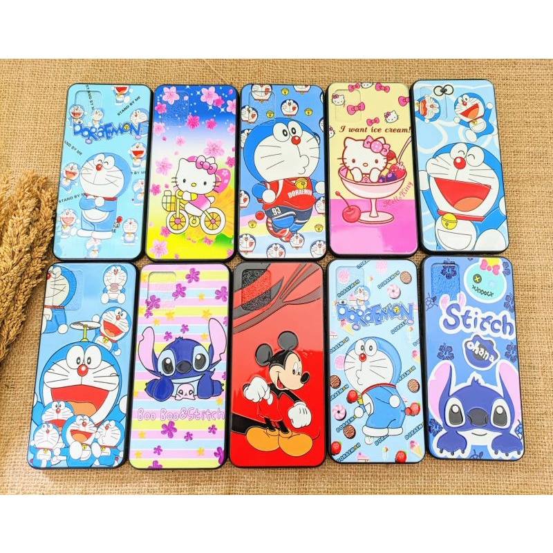 Case Oppo Reno 4 F17 RENO 4F V20 Realme 7I C17 Casing Karakter Doraemon Stitch Hello Kitty Mickey Mouse