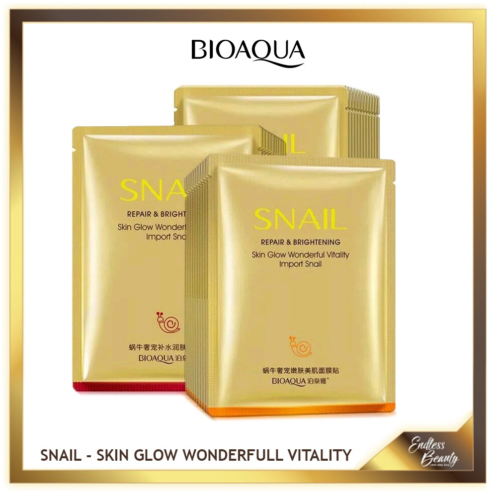 TBI BIOAQUA Snail Repair &amp; Brightening Skin Glow Mask Whitening Smoothing