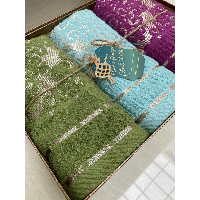 

Hampers Parcel Bingkisan Lebaran Idul Fitri Handuk Mandi Travel 3pcs