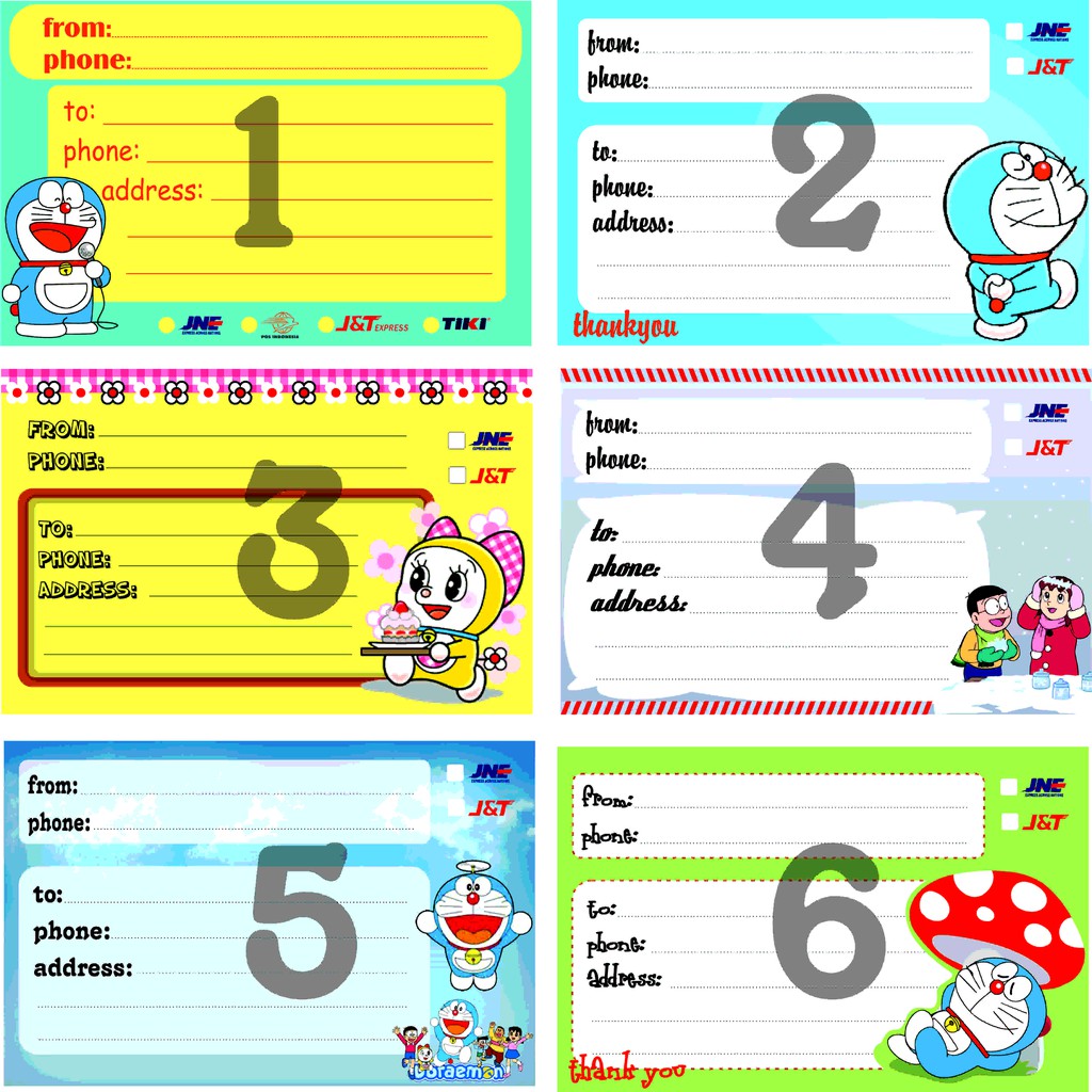 

Stiker Olshop - Stiker Label Pengiriman Online Shop Seri atau Tema Doraemon II