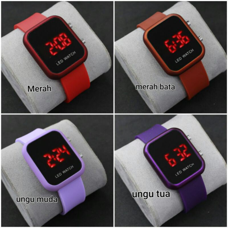 JAM TANGAN WANITA LED WATCH DIGITAL RUBBER STRAP