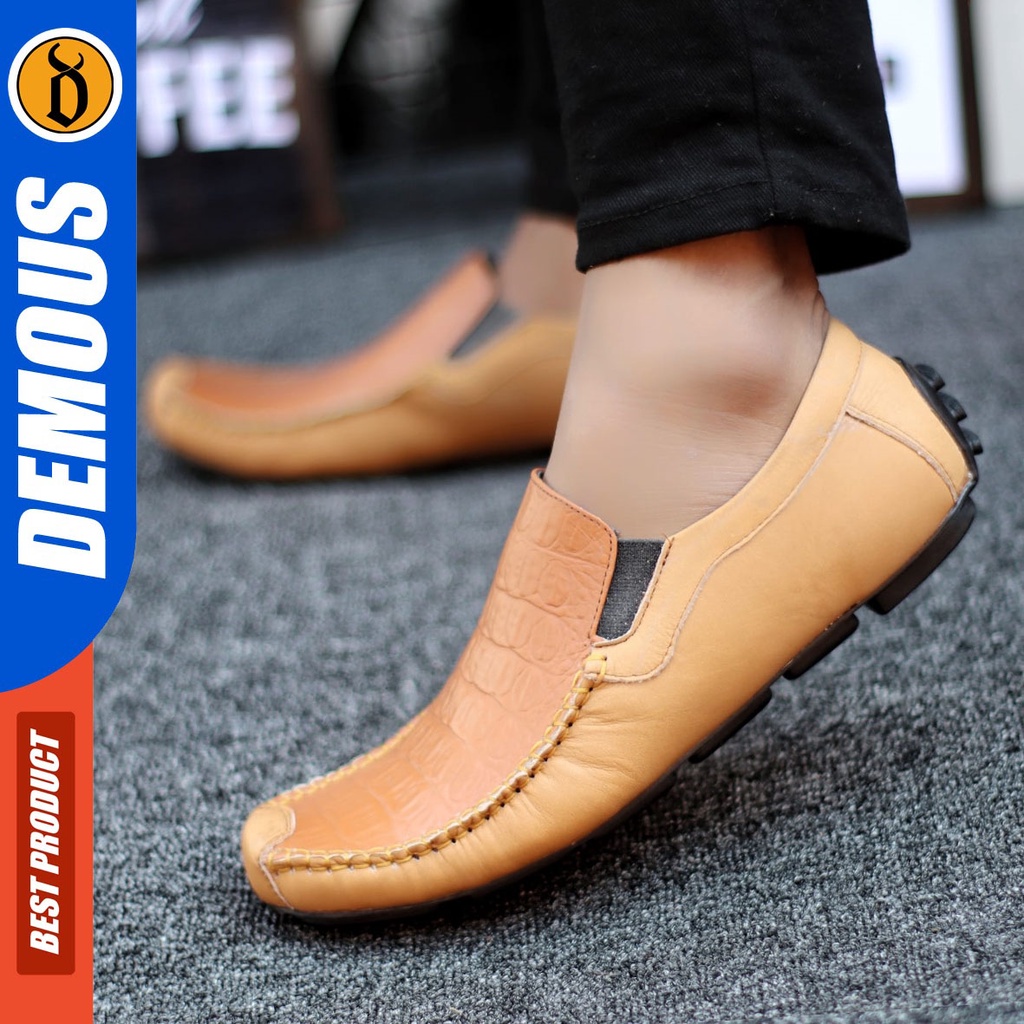 Sepatu Slip On Pria Casual Kulit Asli DEMOUS FRIDZ