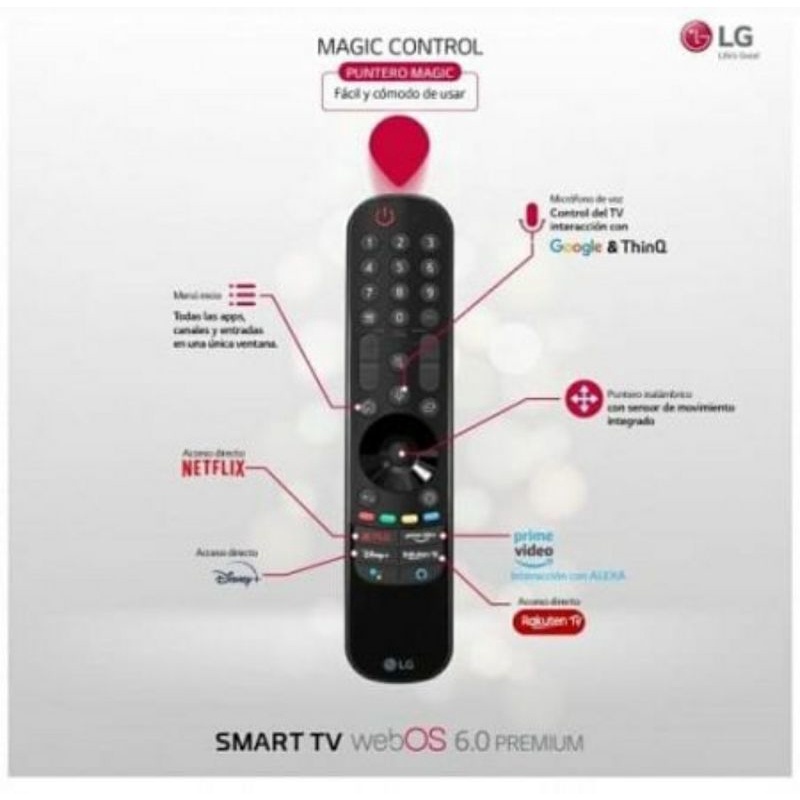 REMOTE MAGIC LG SMART TV ANMR20GA  TYPE LM, UM, LN, UN, NANO, E,C, W Original