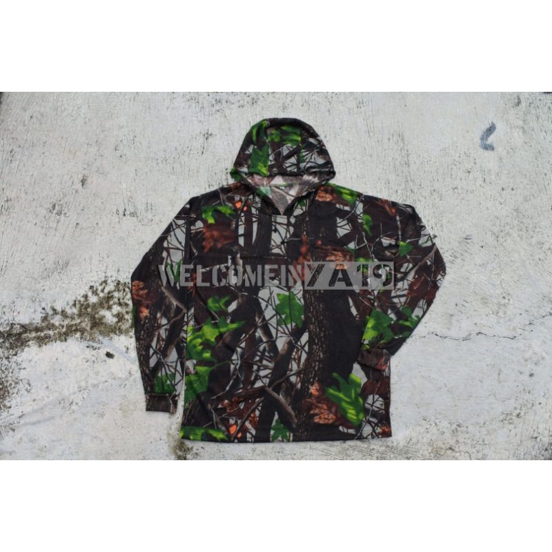 Hoodie T-Shirt Camouflage / Kaos Premium Berkupluk Camo Perbakin