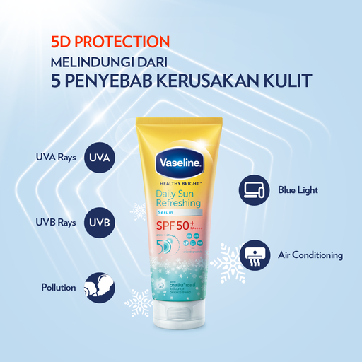 Vaseline SPF50 Refreshing Daily Sunscreen Serum Perlindungan UVA UVB 170ml