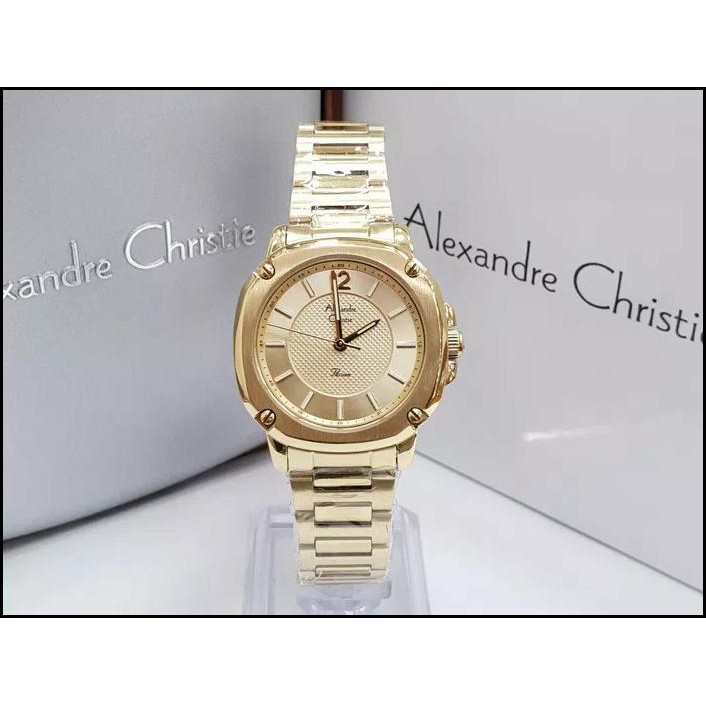 Jam Tangan Alexandre Christie Wanita Original Ac 2659 Lh Full Gold