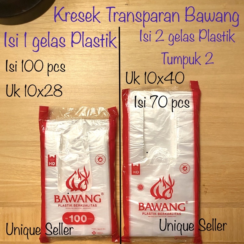 Kresek 1 Gelas isi 100 merk BAWANG / Kresek 2 Gelas isi 70 Merk BAWANG / Kantong Kresek Transparan 10x40 untuk 1 Gelas Pop ice isi 100 / Kresek Transparan 10x40 untuk 2 Gelas Pop ice / Kantong Plastik Take Away HD 1 &amp; 2 Gelas Oz Natural Idola Joyoboyo