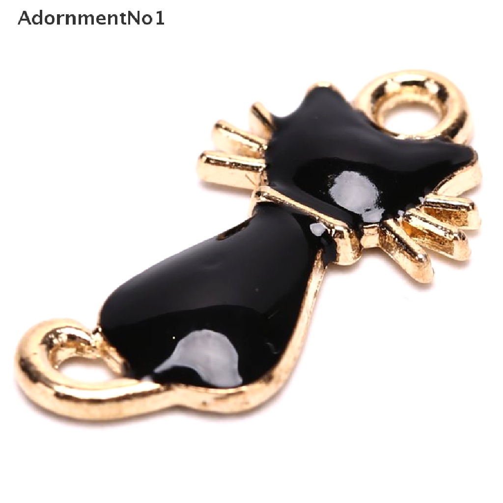 [AdornmentNo1] 10Pcs/Set Enamel Alloy Cat Charms Pendant Jewelry Finding DIY Craft Making Gift  [new]