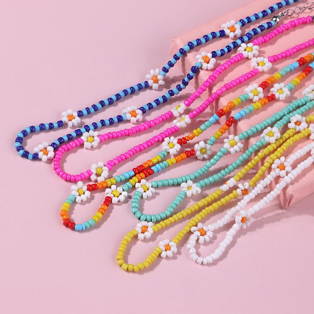 R-flower Kalung Bunga Wanita Colorful Handmade