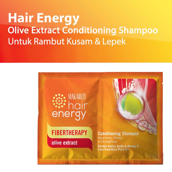 Makarizo Hair Energy Conditioning Shampoo Fibertherapy 9ml Sachet Original BPOM