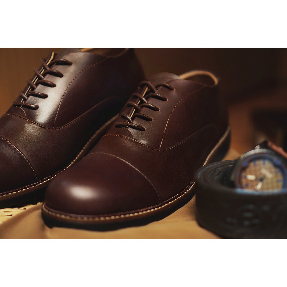 OXFORD BROWN (KULIT ASLI)|MNM x Kenzio| Sepatu Pantofel Pria ORIGINAL