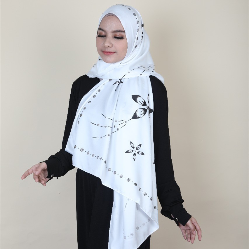 MOBASA OFFICIAL Jilbab Pashmina Satin Premium Kerudung pashmina printing [jumbo]