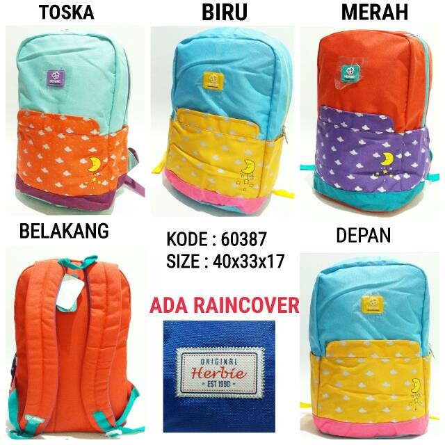 Tas sekolah ransel backpack cewe herbie 60387 terbaru