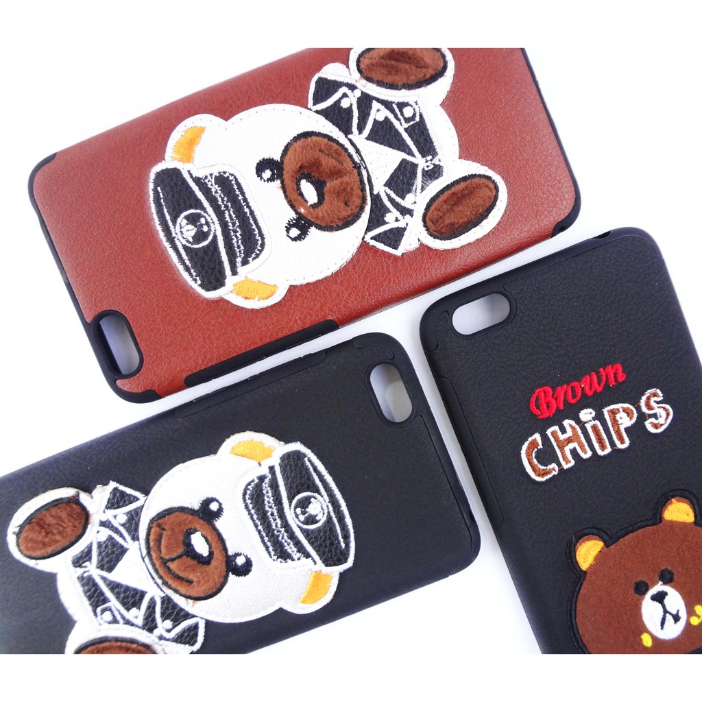 VIVO Y55 Leather SoftCase Style Motif 3D Choco Bear / Softcase Motif