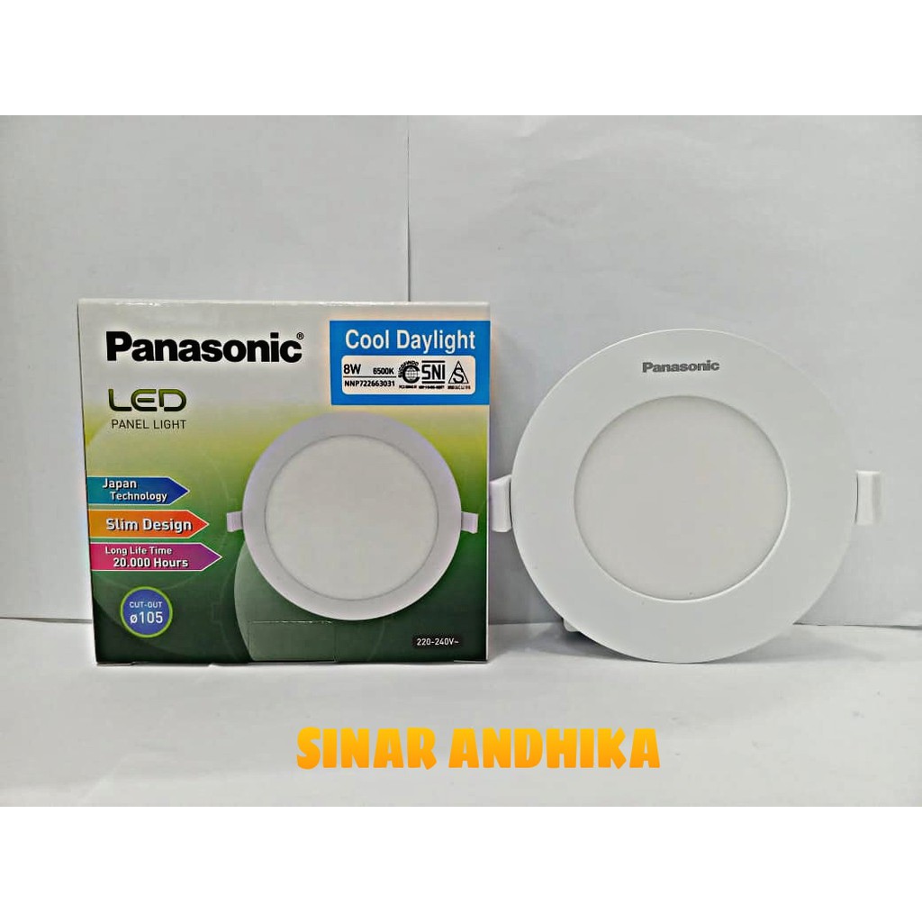 LAMPU LED PANEL BULAT DOWNLIGHT (SLIM) PANASONIC 8 WATT NNP 72266/NNP 72256