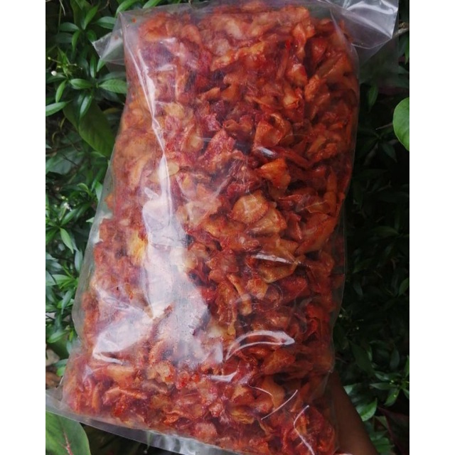 

Keripik Singkong pedas bumbu basah cabe asli 1kg