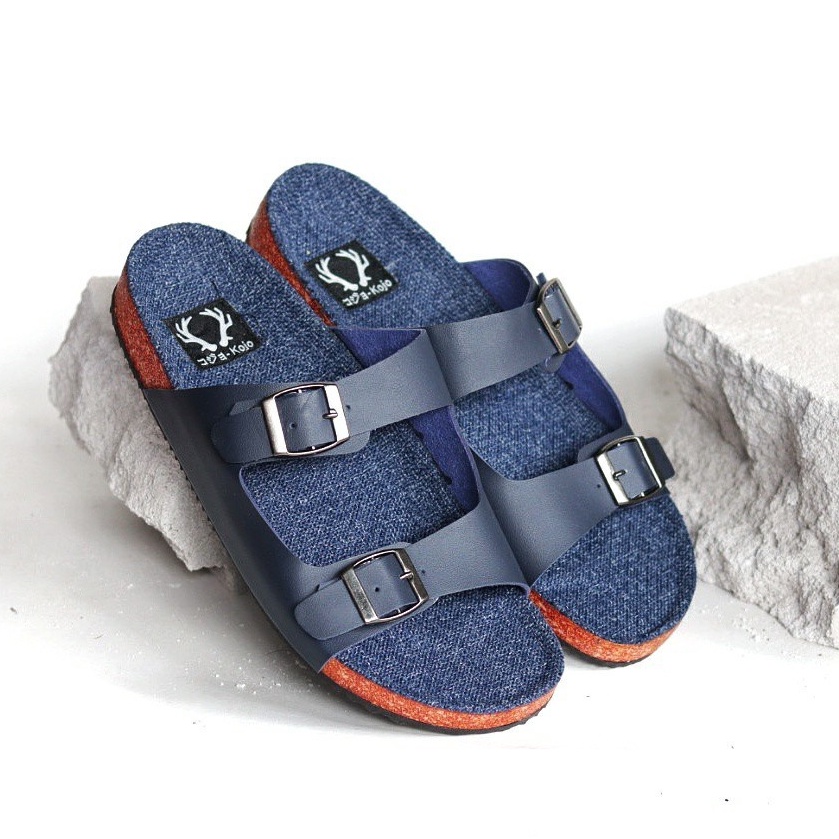 KENICHI |Sendal Kasual Pria Sandal Pria Trendy fashion original Distro Kekinian Bahan Kanvas