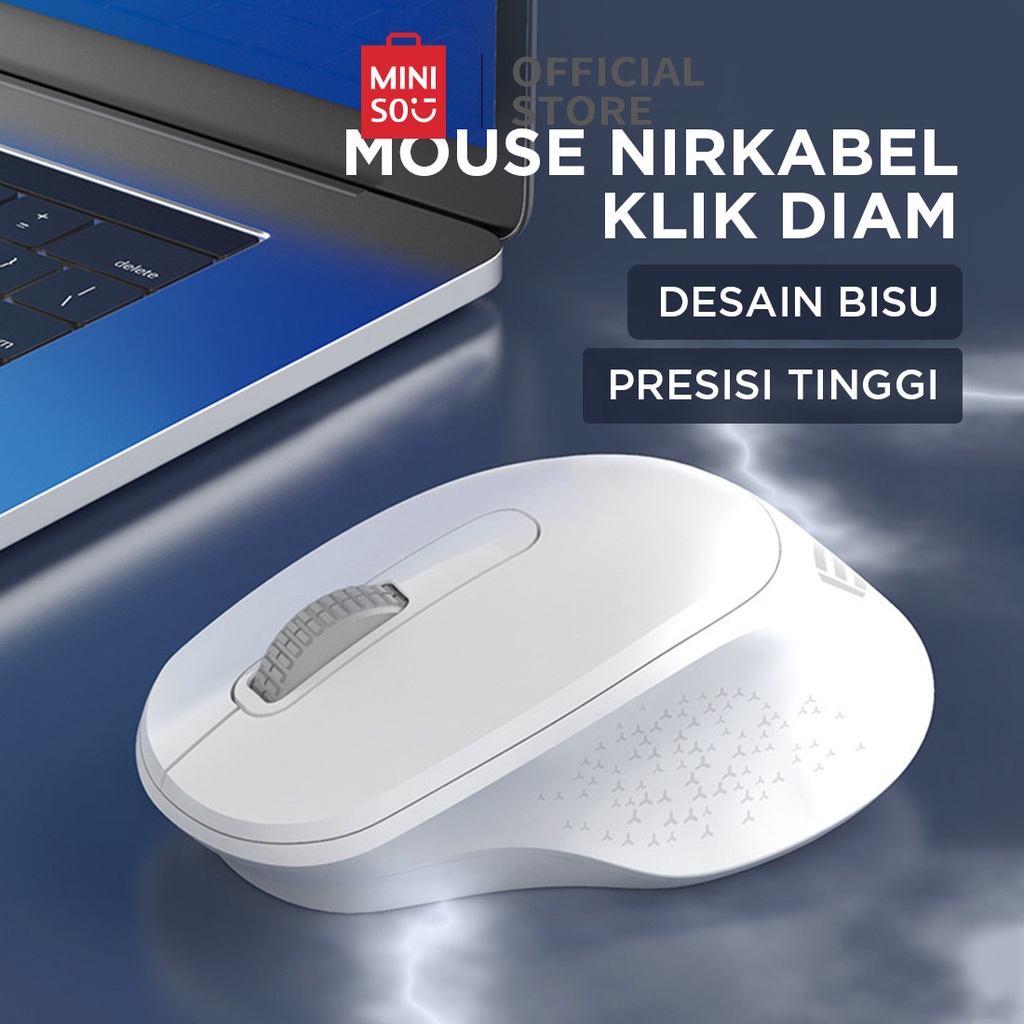 MINISO Mouse Wirelss Kantor Diam Nirkabel Mouse Wireless dpi 1500 2.4G Hz for Komputer Laptops Computers